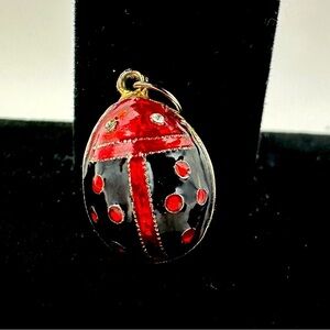 Easter Egg Ladybug Pendant Red, Green